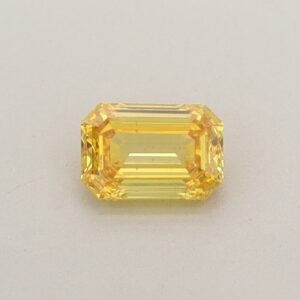 0.22 Carat Fancy Intense Yellow Emerald-Cut Lab-Grown Diamond (SI1 Clarity)